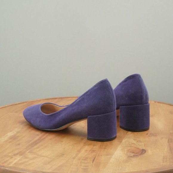 27 Edit Naturalizer Womens Rebecca Pumps Heels Blue Suede Close Toe Size 8 M - Picture 6 of 11